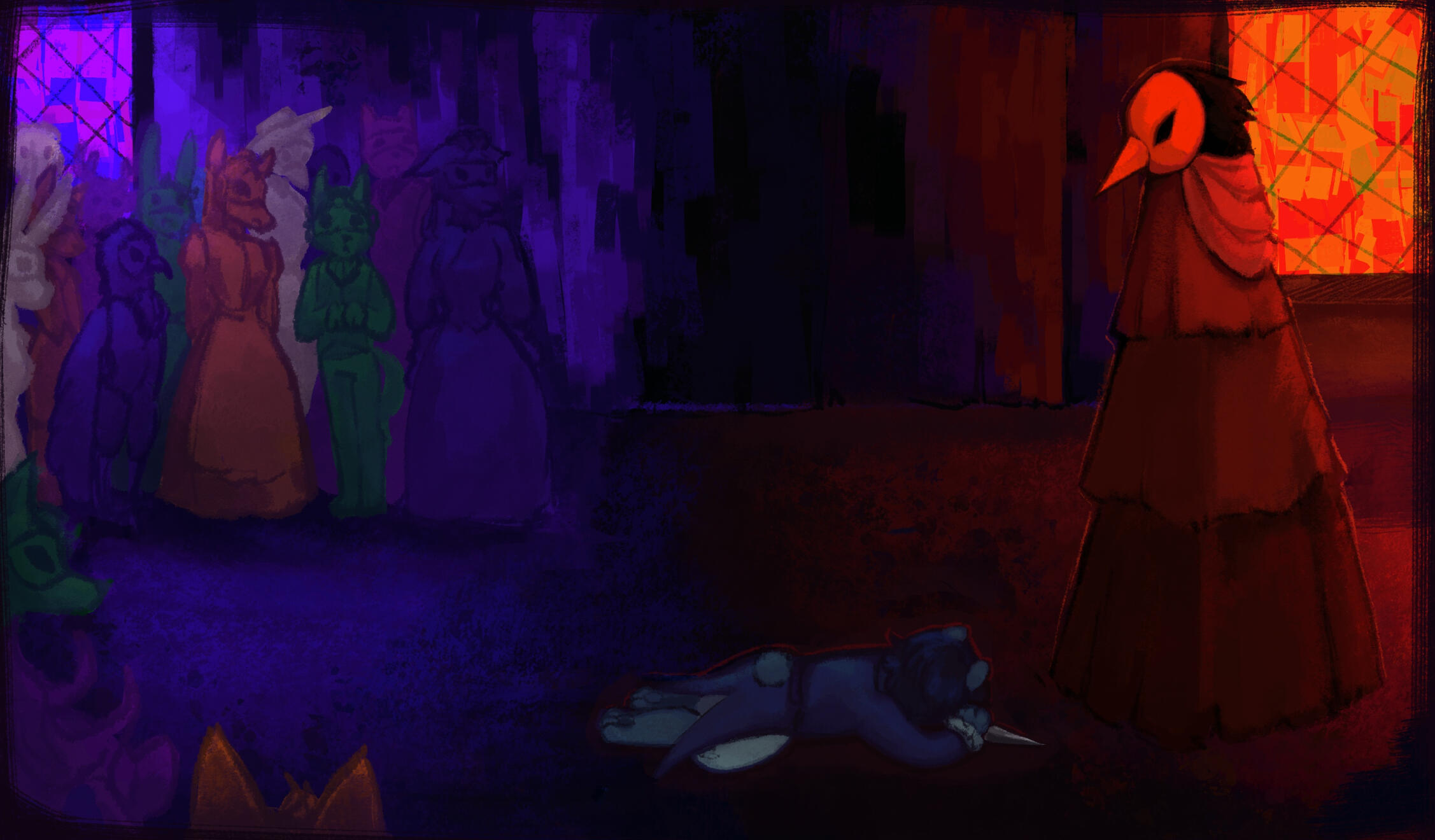 concept art for adaption of The Masque of The Red Death