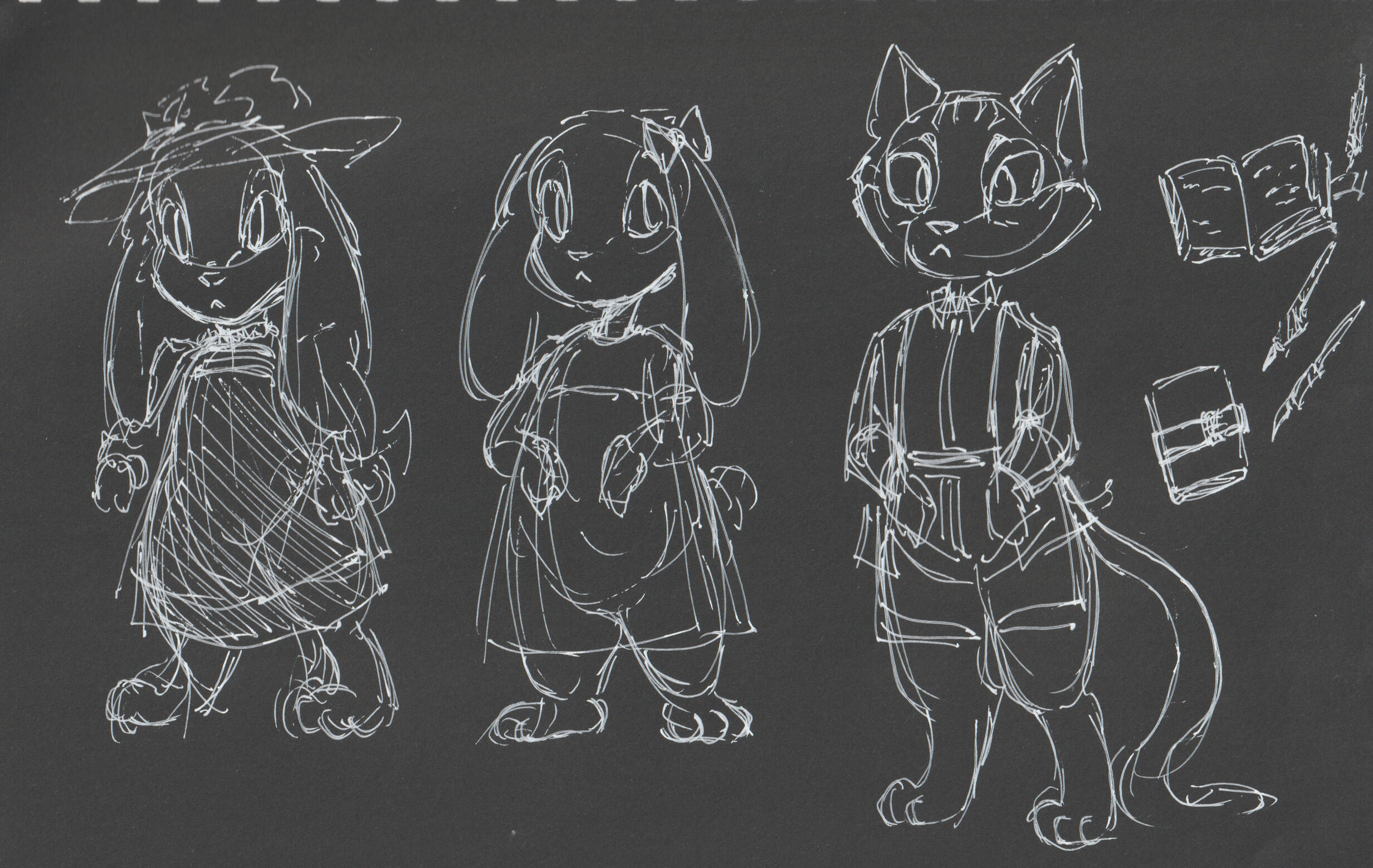 Early sketches Bunny and Cat